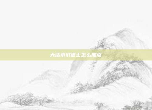 大话水浒道士怎么加点
