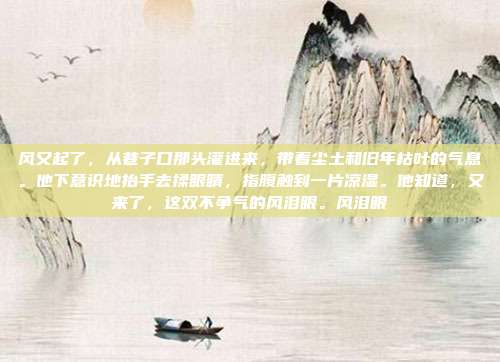 风又起了，从巷子口那头灌进来，带着尘土和旧年枯叶的气息。他下意识地抬手去揉眼睛，指腹触到一片凉湿。他知道，又来了，这双不争气的风泪眼。风泪眼