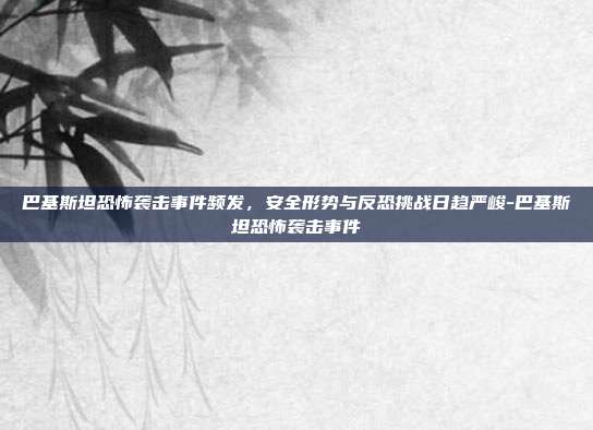 巴基斯坦恐怖袭击事件频发，安全形势与反恐挑战日趋严峻-巴基斯坦恐怖袭击事件