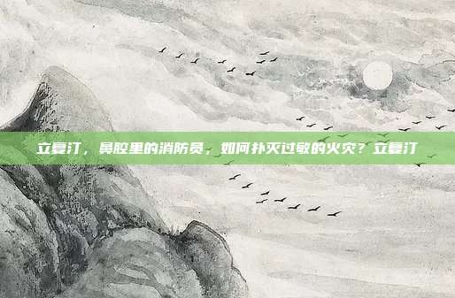 立复汀，鼻腔里的消防员，如何扑灭过敏的火灾？立复汀