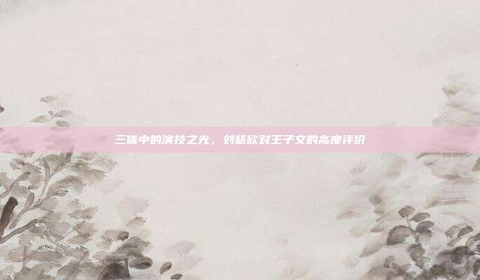 三体中的演技之光,刘慈欣对王子文的高度评价
