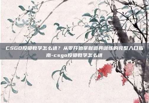 CSGO投掷教学怎么进？从零开始掌握道具训练的完整入口指南-csgo投掷教学怎么进