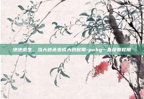绝地求生,当大逃杀变成大逃权限-pubg一直没有权限