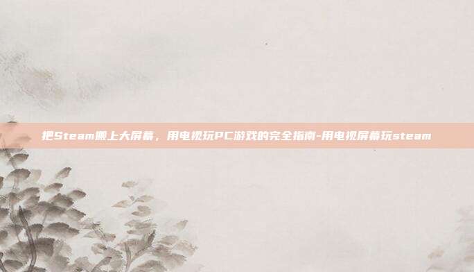 把Steam搬上大屏幕,用电视玩PC游戏的完全指南-用电视屏幕玩steam