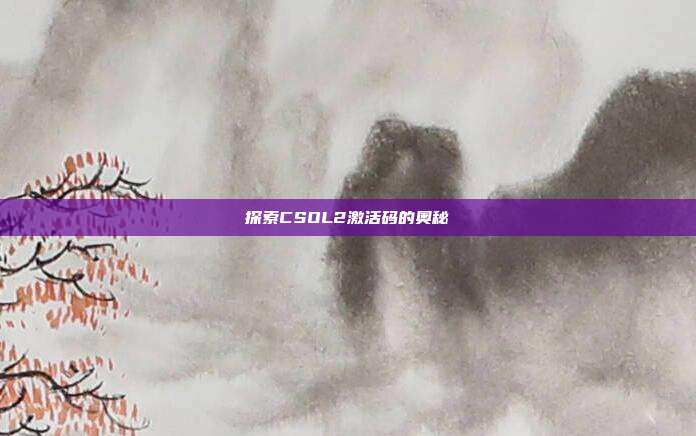 探索CSOL2激活码的奥秘