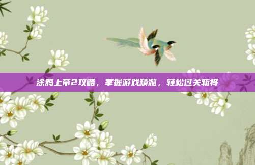 涂鸦上帝2攻略,掌握游戏精髓,轻松过关斩将