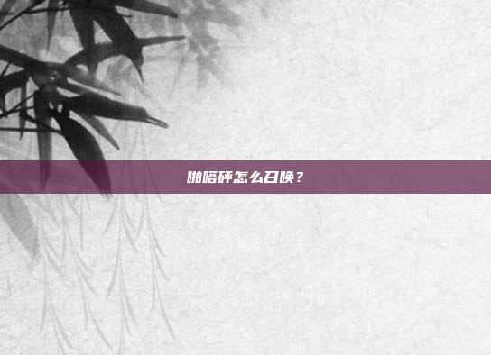 啪嗒砰怎么召唤?
