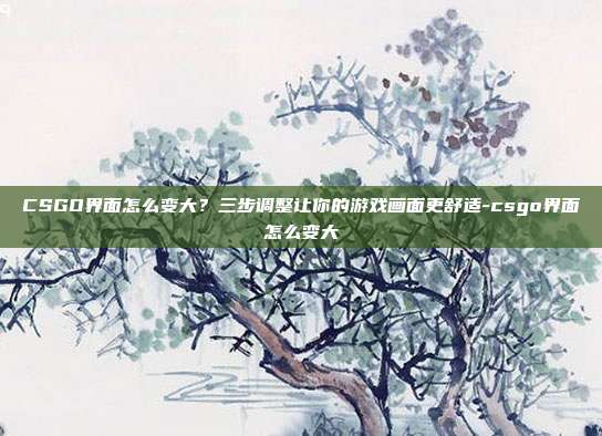 CSGO界面怎么变大？三步调整让你的游戏画面更舒适-csgo界面怎么变大