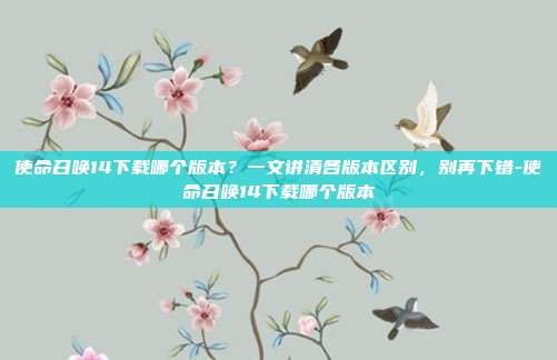 使命召唤14下载哪个版本？一文讲清各版本区别，别再下错-使命召唤14下载哪个版本