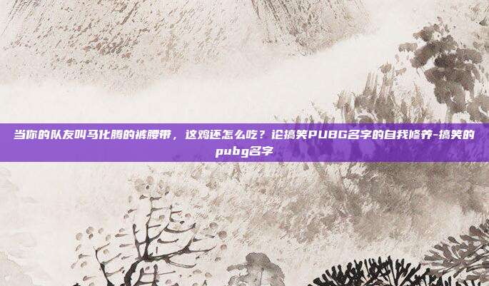 当你的队友叫马化腾的裤腰带,这鸡还怎么吃?论搞笑PUBG名字的自我修养-搞笑的pubg名字