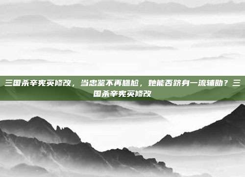 三国杀辛宪英修改,当忠鉴不再尴尬,她能否跻身一流辅助?三国杀辛宪英修改