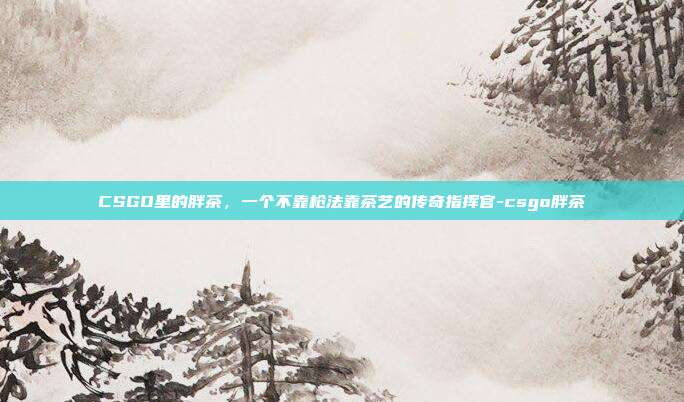 CSGO里的胖茶，一个不靠枪法靠茶艺的传奇指挥官-csgo胖茶
