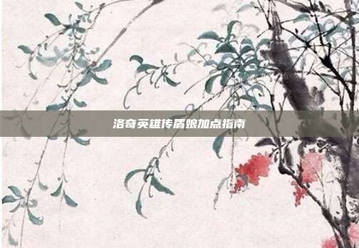 洛奇英雄传盾娘加点指南