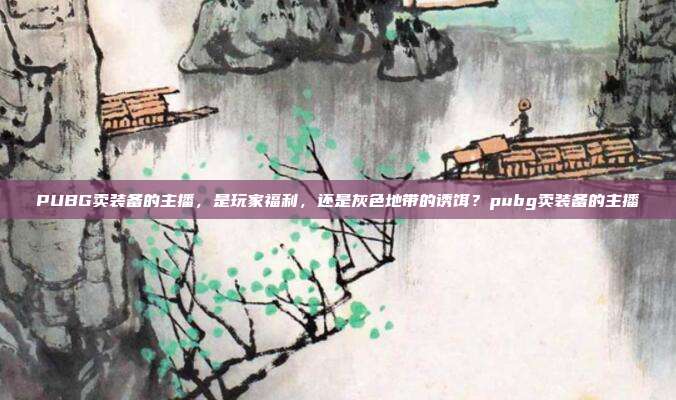 PUBG卖装备的主播,是玩家福利,还是灰色地带的诱饵?pubg卖装备的主播