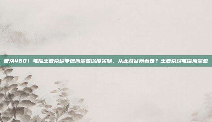 告别460！电信王者荣耀专属流量包深度实测，从此峡谷横着走？王者荣耀电信流量包