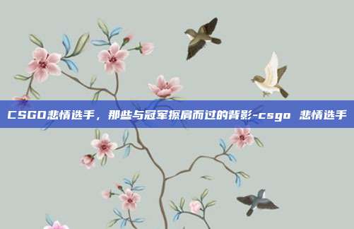 CSGO悲情选手，那些与冠军擦肩而过的背影-csgo 悲情选手