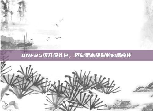 DNF85级升级礼包,迈向更高级别的必备良伴