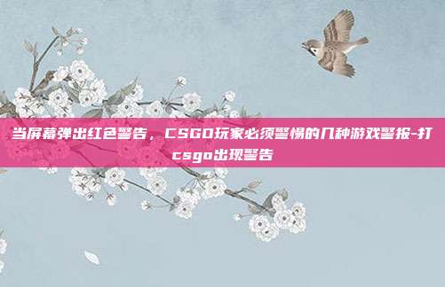 当屏幕弹出红色警告，CSGO玩家必须警惕的几种游戏警报-打csgo出现警告
