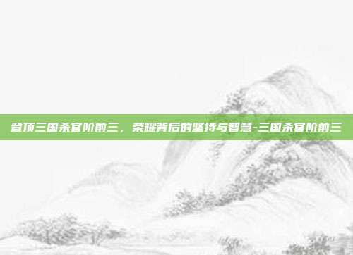 登顶三国杀官阶前三，荣耀背后的坚持与智慧-三国杀官阶前三