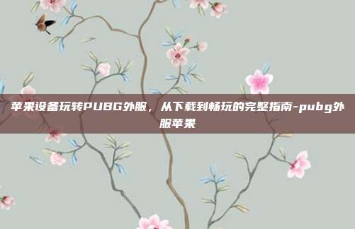 苹果设备玩转PUBG外服，从下载到畅玩的完整指南-pubg外服苹果