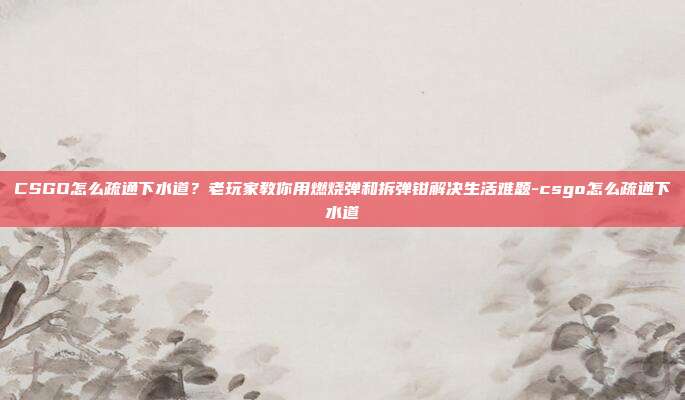CSGO怎么疏通下水道？老玩家教你用燃烧弹和拆弹钳解决生活难题-csgo怎么疏通下水道