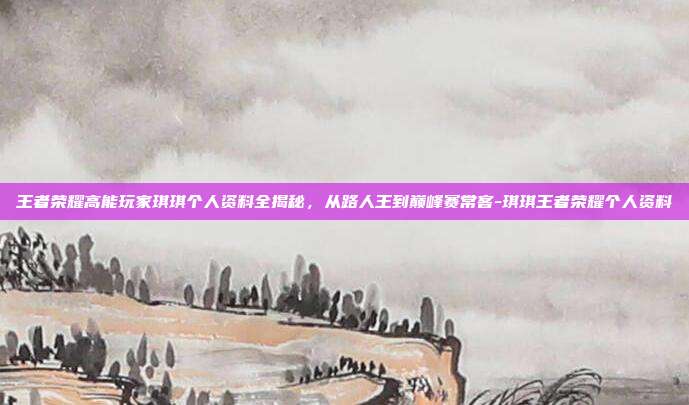 王者荣耀高能玩家琪琪个人资料全揭秘，从路人王到巅峰赛常客-琪琪王者荣耀个人资料