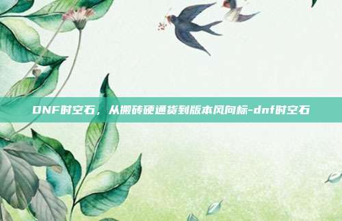 DNF时空石，从搬砖硬通货到版本风向标-dnf时空石