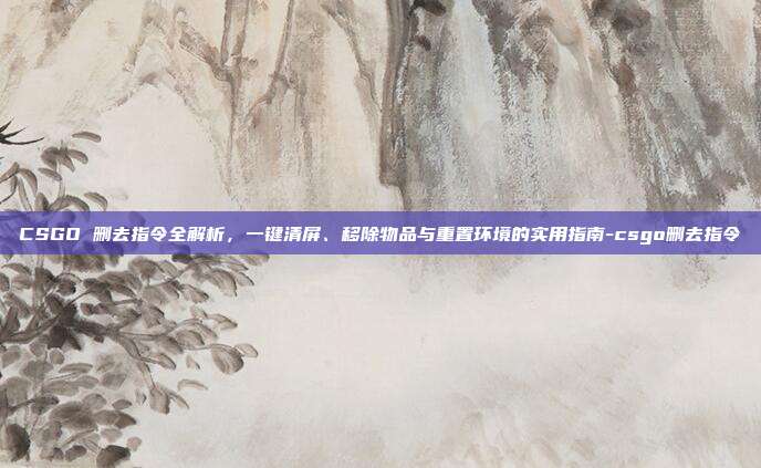 CSGO 删去指令全解析，一键清屏、移除物品与重置环境的实用指南-csgo删去指令