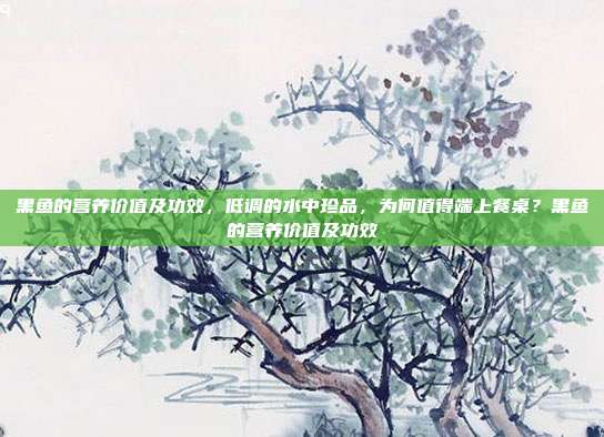 黑鱼的营养价值及功效，低调的水中珍品，为何值得端上餐桌？黑鱼的营养价值及功效