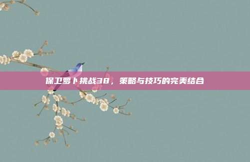 保卫萝卜挑战38，策略与技巧的完美结合
