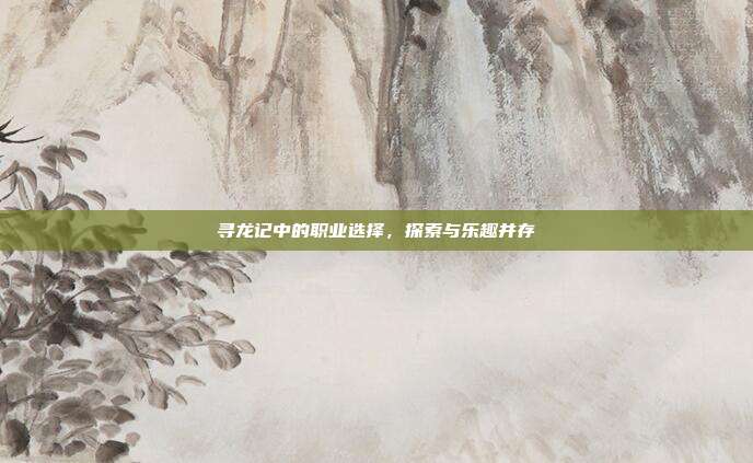 寻龙记中的职业选择，探索与乐趣并存