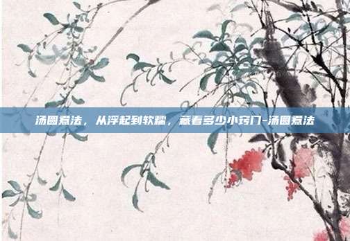 汤圆煮法，从浮起到软糯，藏着多少小窍门-汤圆煮法