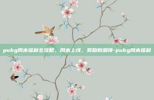 pubg周末福利全攻略，周末上线，奖励别漏领-pubg周末福利