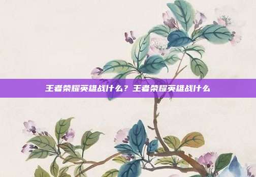 王者荣耀英雄战什么?王者荣耀英雄战什么