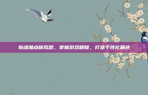 斩魂加点模拟器,掌握游戏精髓,打造个性化角色