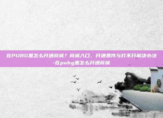在PUBG里怎么开通商城?商城入口、开通条件与打不开解决办法-在pubg里怎么开通商城