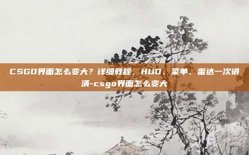 CSGO界面怎么变大?详细教程,HUD、菜单、雷达一次讲清-csgo界面怎么变大