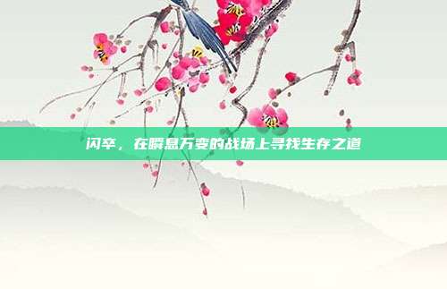 闪卒,在瞬息万变的战场上寻找生存之道