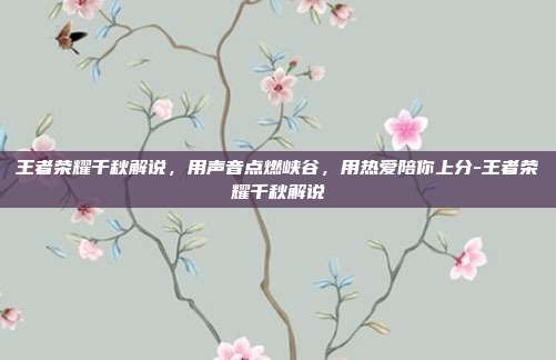 王者荣耀千秋解说,用声音点燃峡谷,用热爱陪你上分-王者荣耀千秋解说
