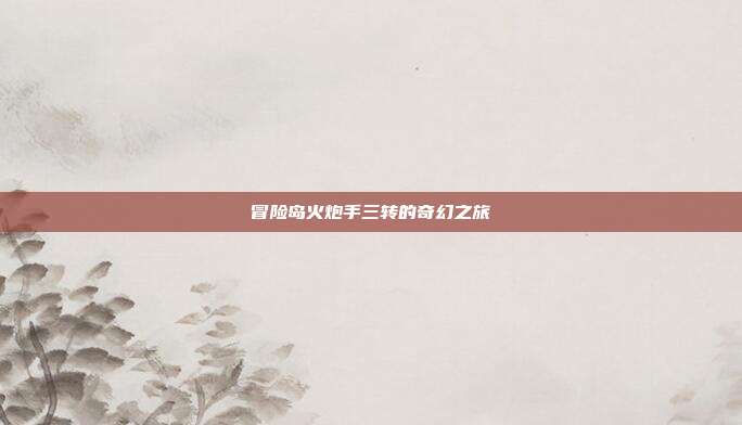 冒险岛火炮手三转的奇幻之旅