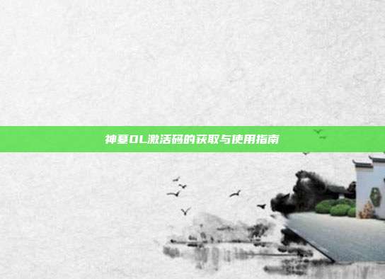 神墓OL激活码的获取与使用指南