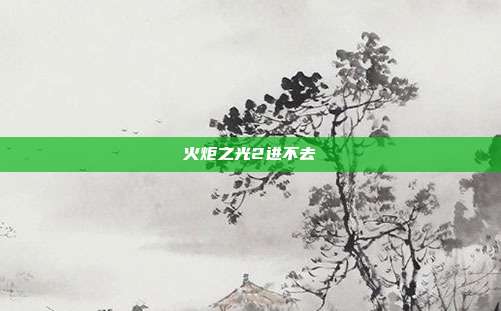 火炬之光2进不去