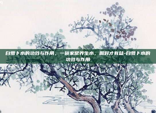 白萝卜水的功效与作用,一碗家常养生水,喝对才有益-白萝卜水的功效与作用