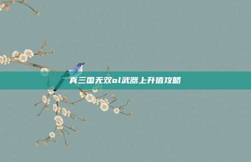 真三国无双ol武器上升值攻略