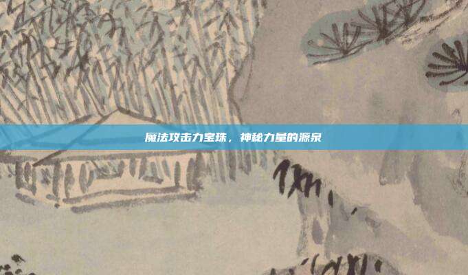 魔法攻击力宝珠，神秘力量的源泉