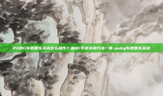 PUBG车载音乐关闭怎么操作?端游/手游关闭方法一览-pubg车载音乐关闭