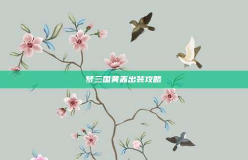 梦三国黄盖出装攻略