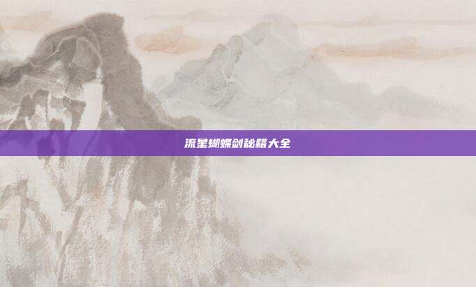 流星蝴蝶剑秘籍大全