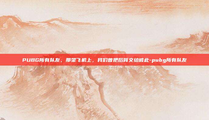 PUBG所有队友,那架飞机上,我们曾把后背交给彼此-pubg所有队友