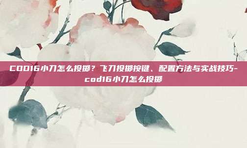 COD16小刀怎么投掷？飞刀投掷按键、配置方法与实战技巧-cod16小刀怎么投掷